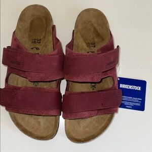 New Birkenstock Uji Nubuck Suede Leather Sandals In Color Zinfandel. Size 37.